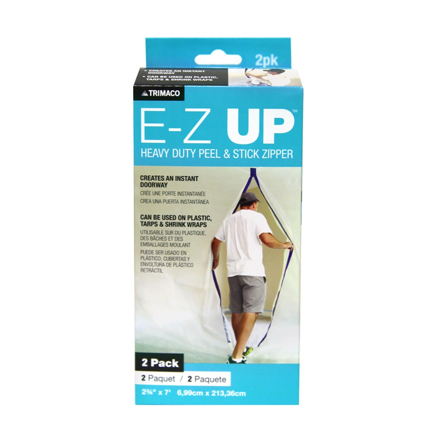 Trimaco E-Z UP 2-3/4 in. W X 7 ft. L Plastic Adhesive Zipper - Case of 4