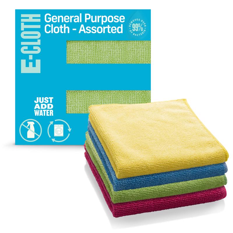 E-CLOTH - E-Cloth Microfiber Cleaning Cloth 12.5 in. W X 12.5 in. L 4 pk - Case of 5