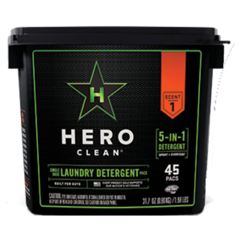 HERO CLEAN - Hero Clean Juniper Scent Laundry Detergent Pod 45 pk - Case of 4