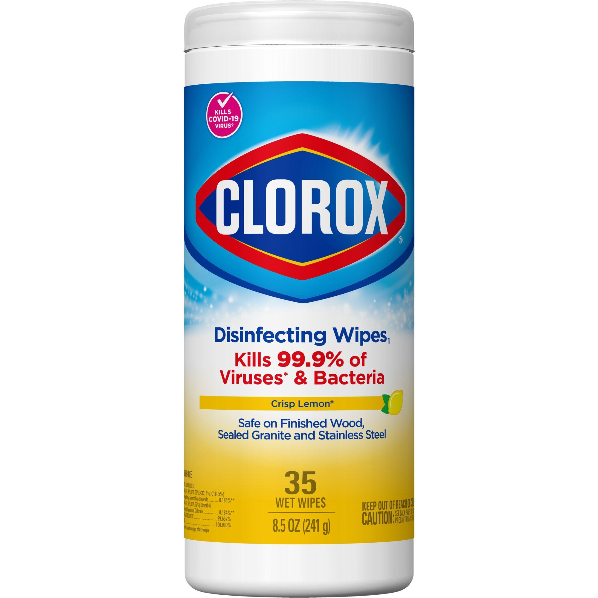 The Clorox Company - Clorox® Surface Disinfectant Premoistened Manual Pull Wipe 35 Count Canister Lemon Scent NonSterile [1/PK]