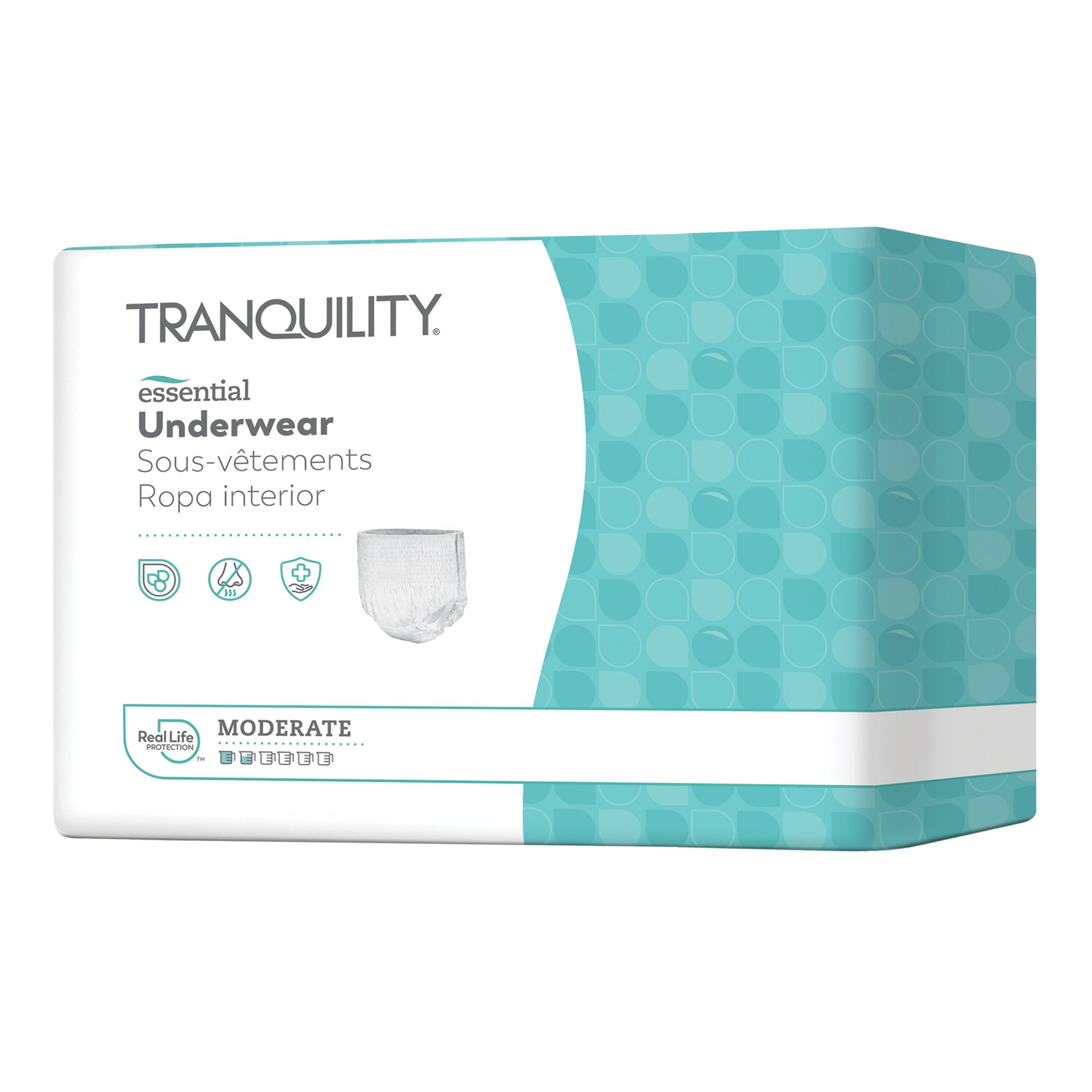 Principle Business Enterprises - Unisex Adult Absorbent Underwear Tranquility® Essential Pull On with Tear Away Seams Medium Disposable Moderate Absorbency [25/BG]