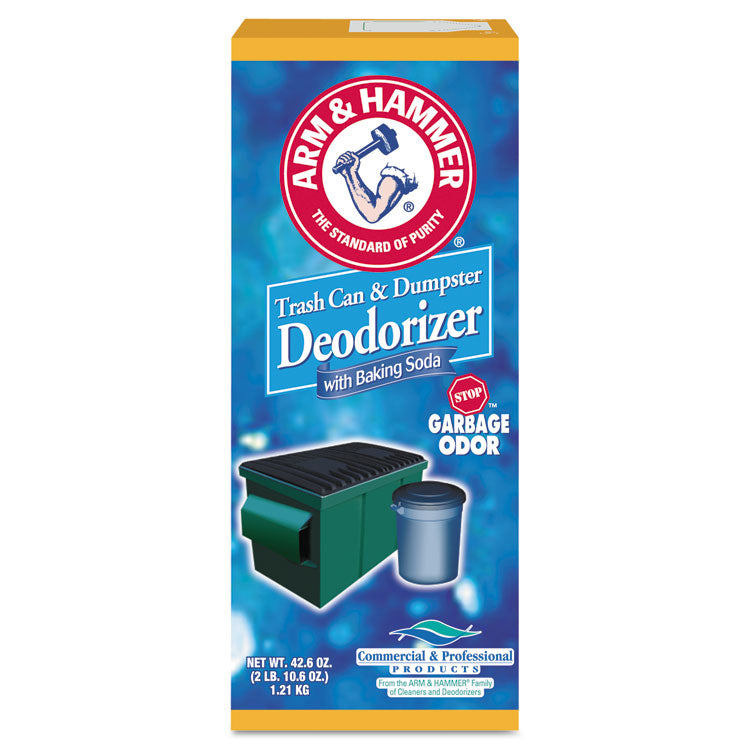 Arm & Hammer - Trash Can and Dumpster Deodorizer with Baking Soda, Sprinkle Top, Original, Powder, 42.6 oz Box, 9/Carton
