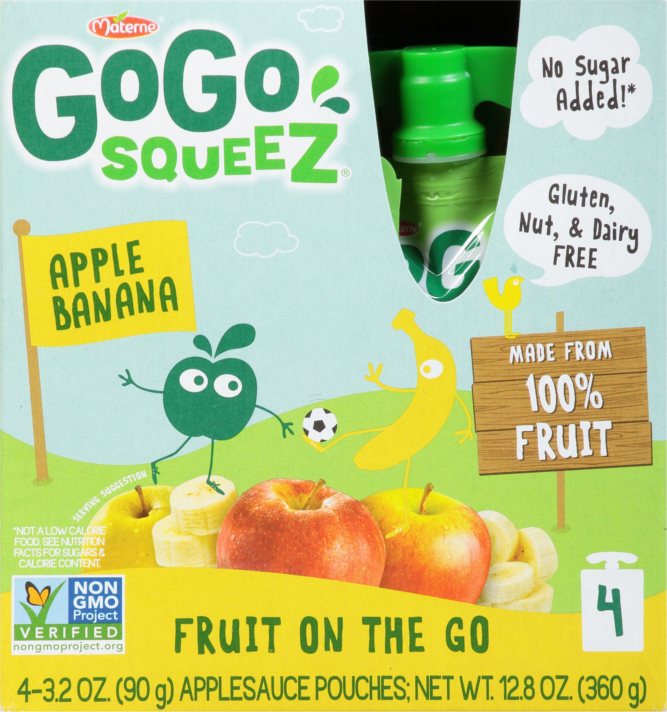 GoGo Squeez Fruit On The Go Apple Banana Applesauce 4-3.2 oz - Case of 12