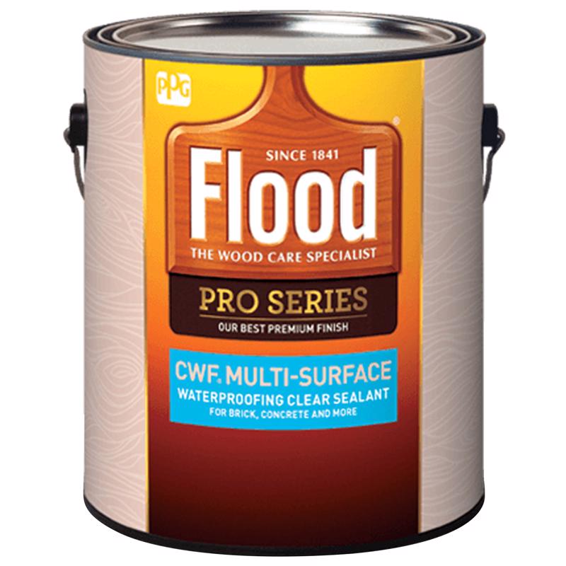 FLOOD - Flood Pro Series Transparent Clear Water-Based Acrylic Waterproofing Wood Stain and Sealer 1 gal - Case of 4