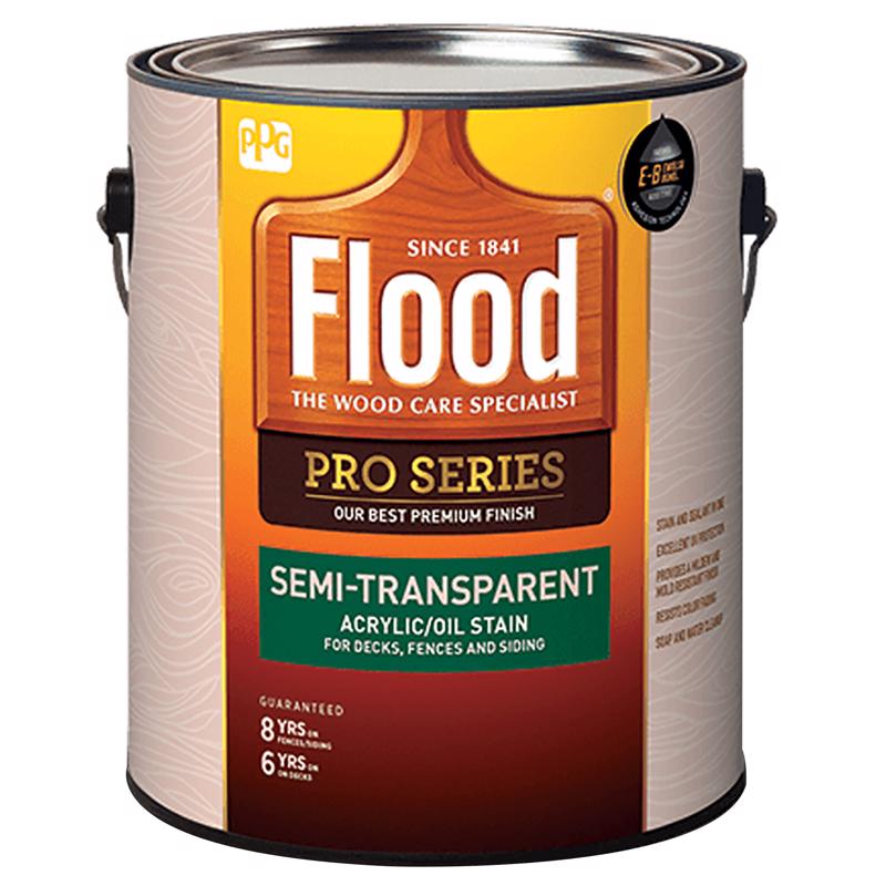 FLOOD - Flood Pro Series Semi-Transparent Flat White Neutral Base Acrylic/Oil Wood Stain 1 gal - Case of 4