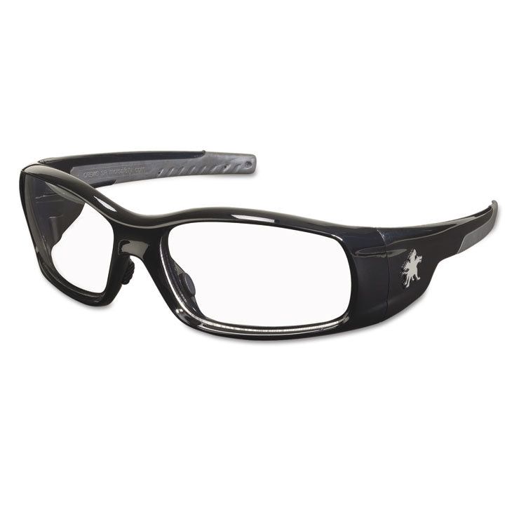 MCR Safety - Swagger Safety Glasses, Black Frame, Clear Lens