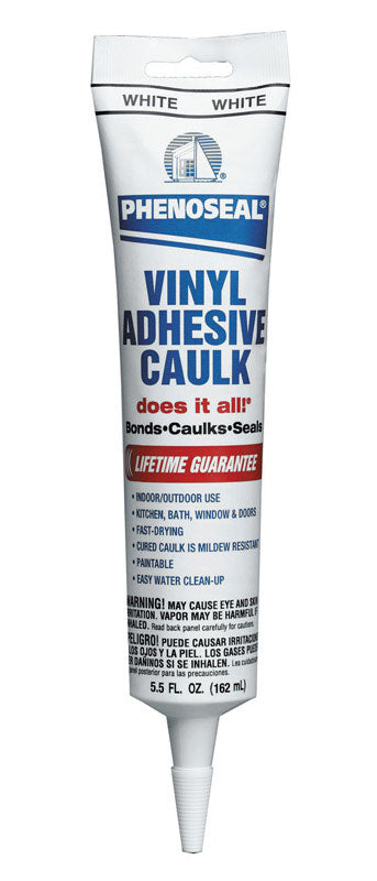 PHENOSEAL - Phenoseal White Vinyl Adhesive Caulk 5.5 oz - Case of 15