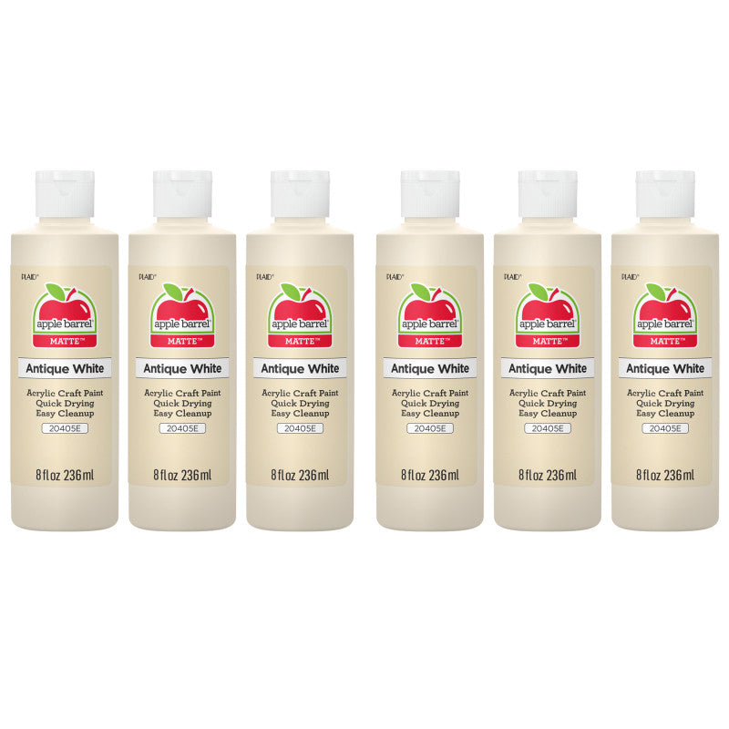 Acrylic Paint Matte, 8oz., Antique White, Pack of 6