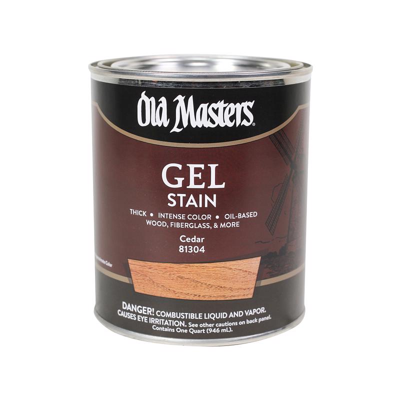 OLD MASTERS - Old Masters Semi-Transparent Cedar Oil-Based Alkyd Gel Stain 1 qt - Case of 4