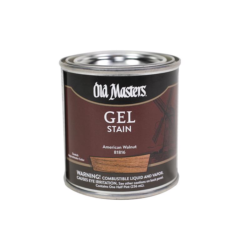OLD MASTERS - Old Masters Semi-Transparent American Walnut Oil-Based Alkyd Gel Stain 0.5 pt - Case of 6