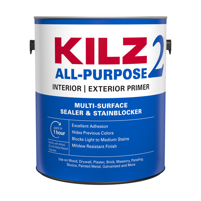 KILZ 2 - KILZ White Water-Based Stain Blocking Primer 1 gal - Case of 4