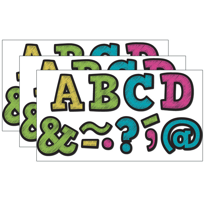 TEACHER CREATED RESOURCES - Chalkboard Brights Bold Block 2" Magnetic Letters, 70 Pieces Per Pack, 3 Packs