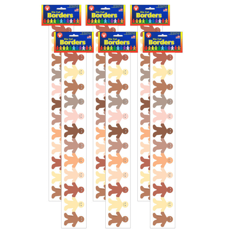 HYGLOSS - Multicultural Kids Mighty Brights™ Border, 36 Feet Per Pack, 6 Packs