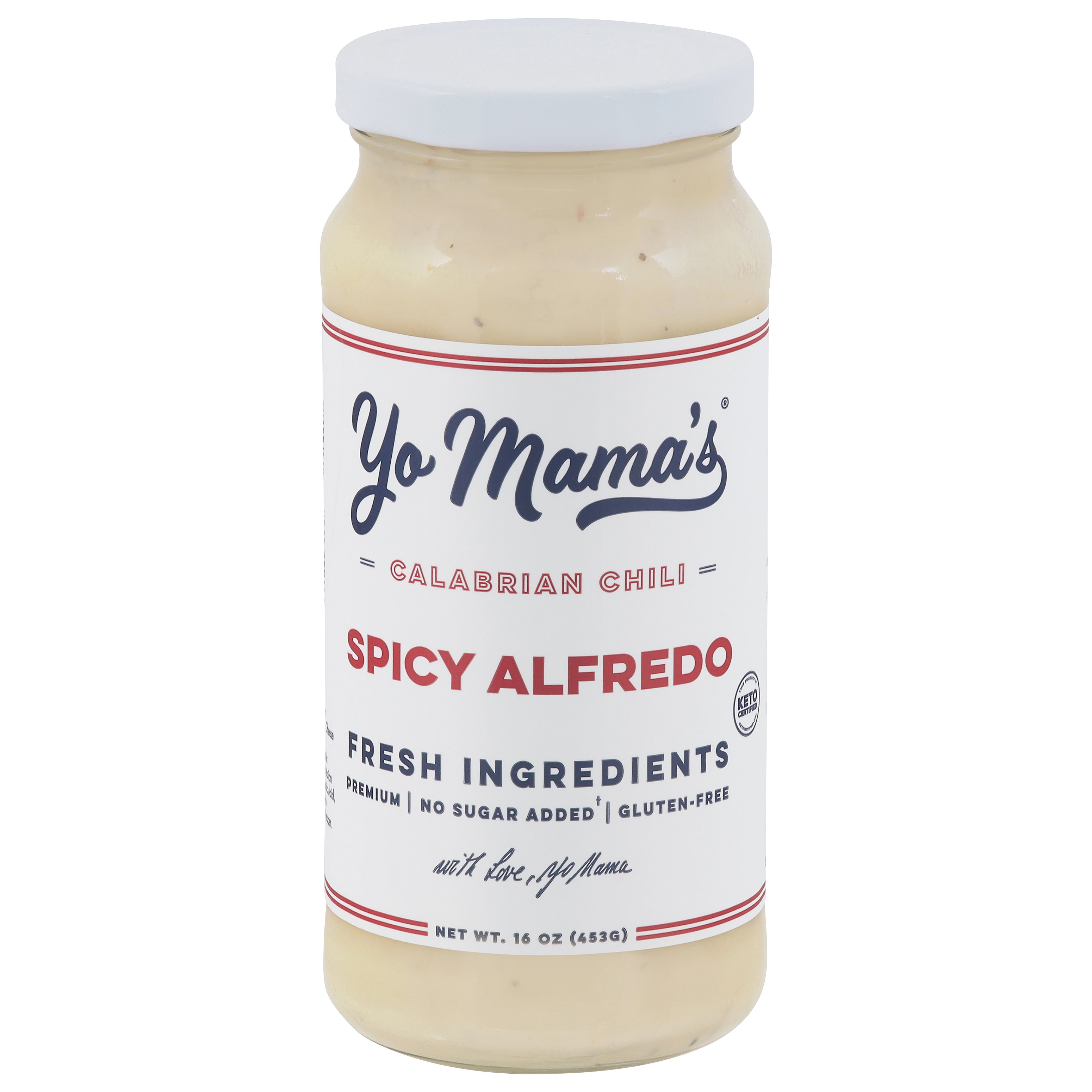 Yo Mama's Calabrian Chili Spicy Alfredo Sauce 16 oz - Case of 6