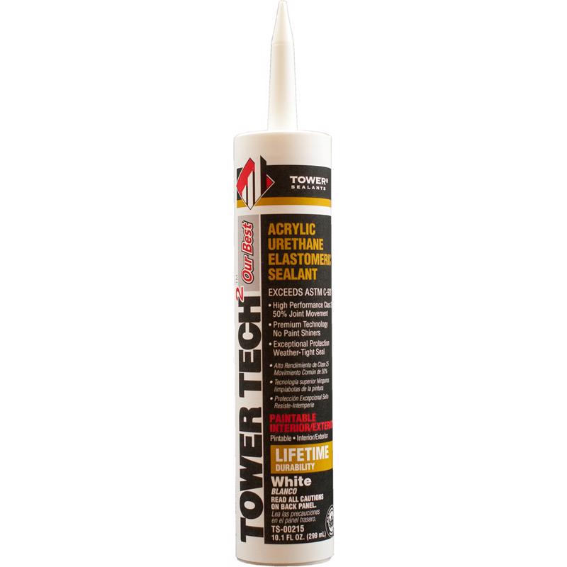 TOWER SEALANTS - Tower Sealants Tower Tech 2 White Acrylic Urethane Window and Door Sealant 10.1 oz - Case of 12