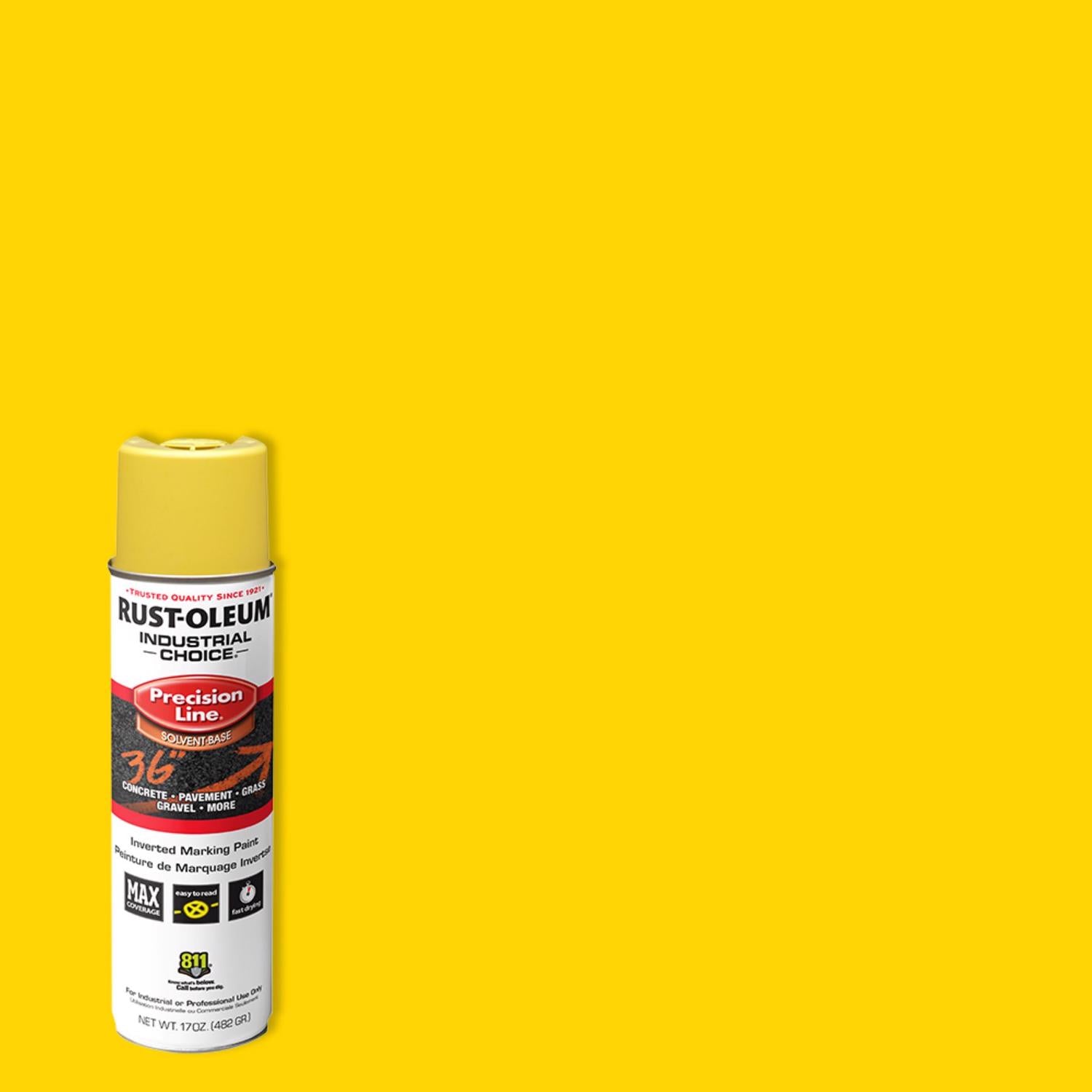 Rust-Oleum Industrial Choice Gloss High Visibility Yellow Marking Paint 17 oz - Case of 6