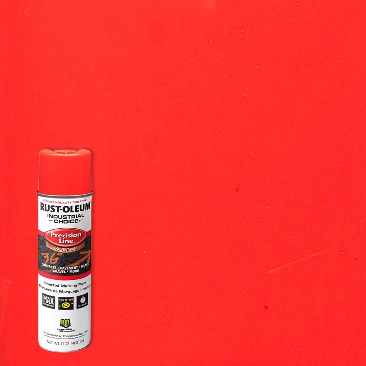 Rust-Oleum Industrial Choice Gloss Fluorescent Red-Orange Marking Paint 17 oz - Case of 12