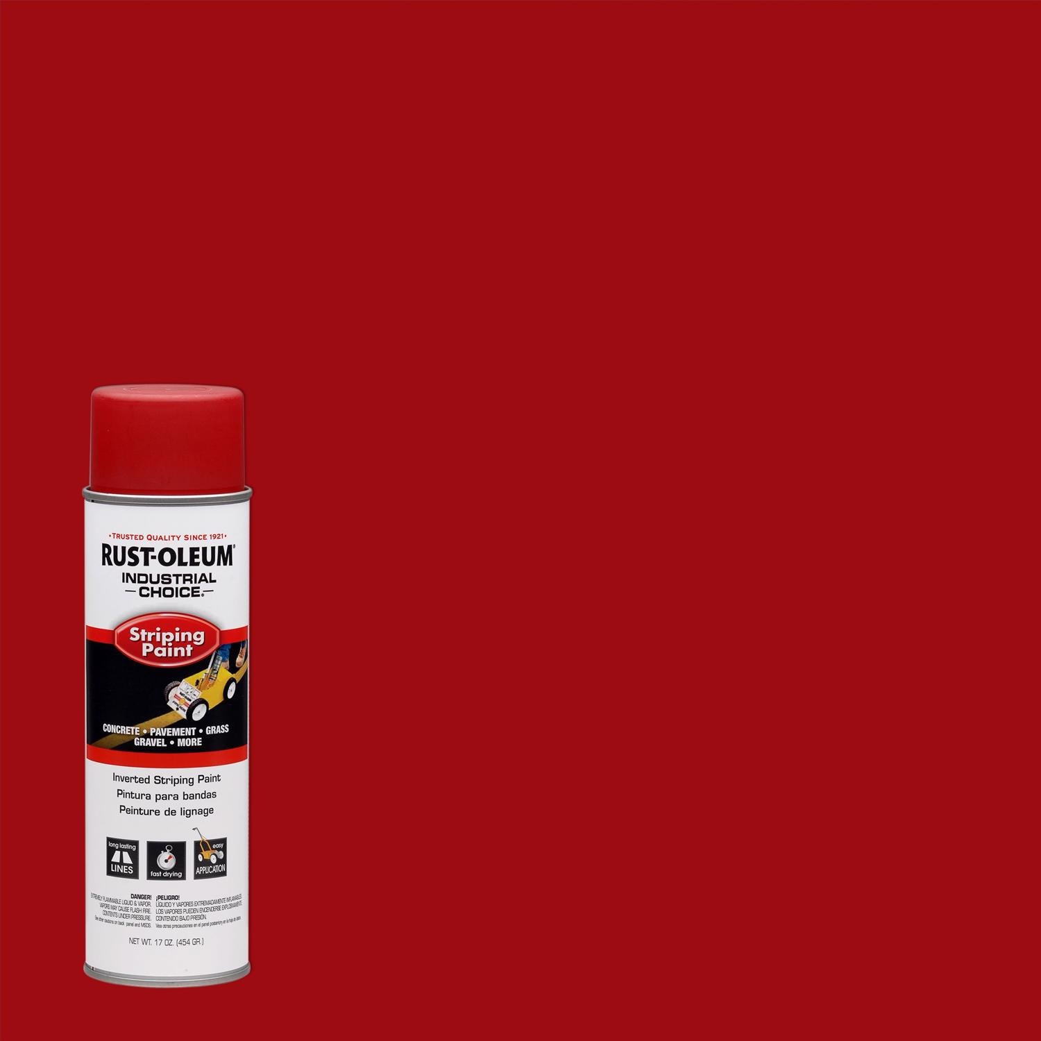 Rust-Oleum Industrial Choice Red Inverted Striping Paint 18 oz - Case of 6
