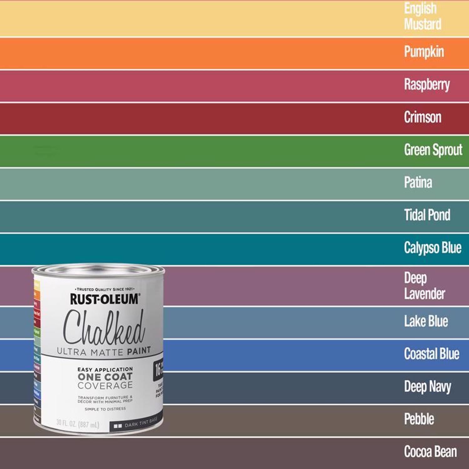Rust-Oleum Chalked Ultra Matte Dark Tint Base Acrylic Chalk Paint 29 oz - Case of 2