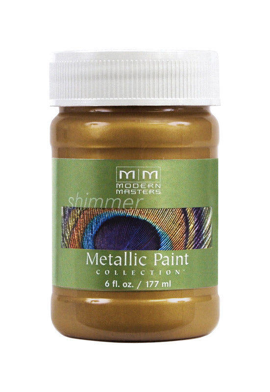 MODERN MASTERS - Modern Masters Shimmer Satin Brass Water-Based Metallic Paint 6 oz
