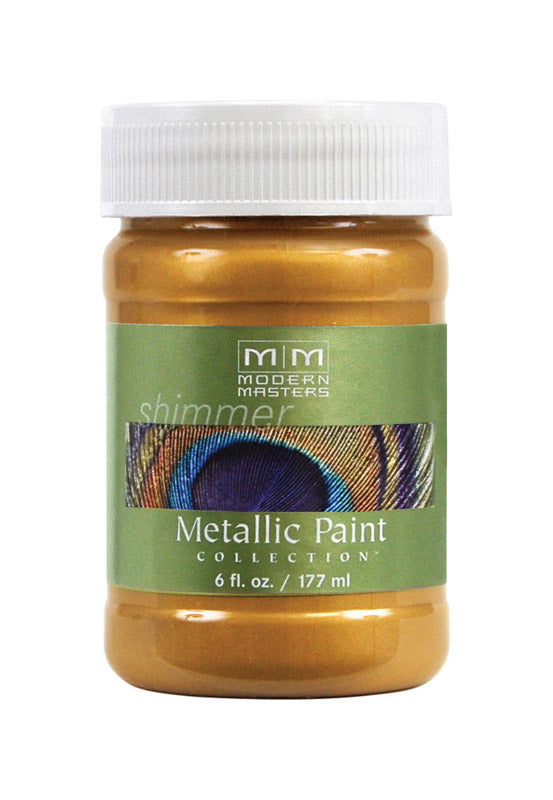 MODERN MASTERS - Modern Masters Shimmer Satin Olympic Gold Water-Based Metallic Paint 6 oz