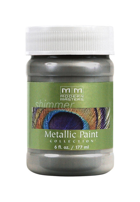 MODERN MASTERS - Modern Masters Shimmer Satin Pewter Water-Based Metallic Paint 6 oz