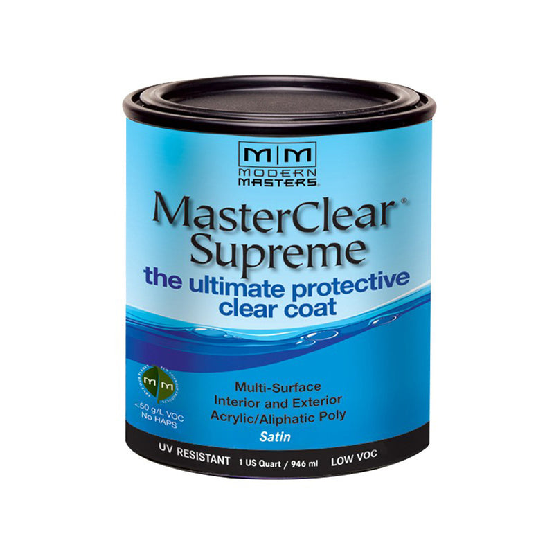 MODERN MASTER - Modern Masters MasterClear Supreme Satin Clear Water-Based Protective Coating 1 qt