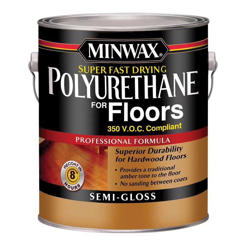 MINWAX - Minwax Semi-Gloss Clear Oil-Based Fast-Drying Polyurethane Floor Varnish 1 gal - Case of 2