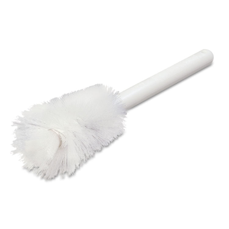 Carlisle - Sparta Handle Bottle Brush, Pint, White Polyester Bristles, 4.5" Brush, 7.5" White Plastic Handle