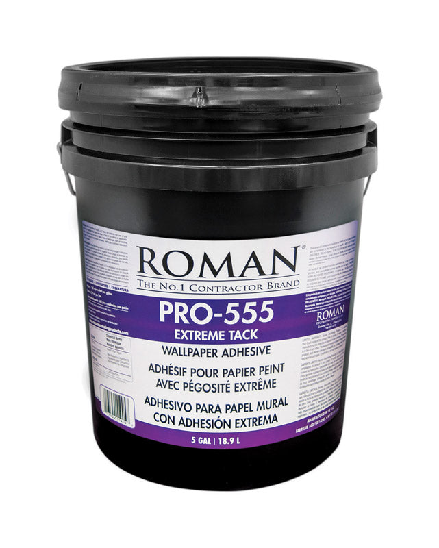 ROMAN - Roman PRO-555 Super Strength Modified Starch and Synthetic Polymer Beige Adhesive 5 gal