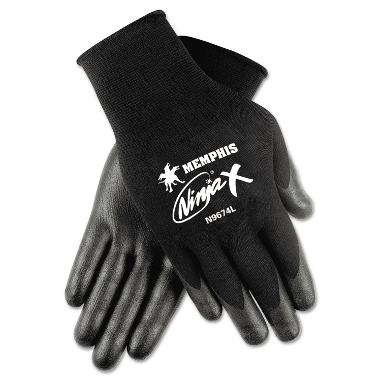 MCR Safety - Ninja x Bi-Polymer Coated Gloves, Small, Black, Pair
