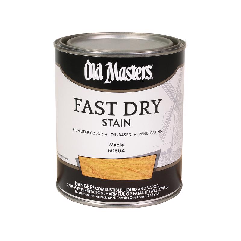 OLD MASTERS - Old Masters Professional Semi-Transparent Satin Maple Oil-Based Alkyd Fast Dry Wood Stain 1 qt - Case of 4