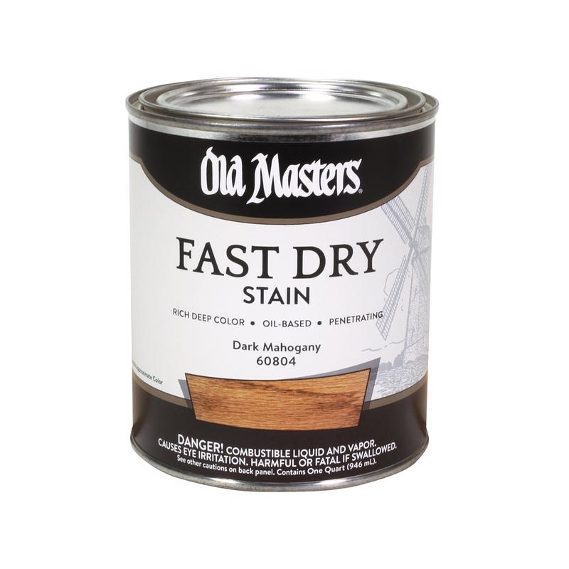 OLD MASTERS - Old Masters Professional Semi-Transparent Dark Mahogany Oil-Based Alkyd Fast Dry Wood Stain 1 qt - Case of 4
