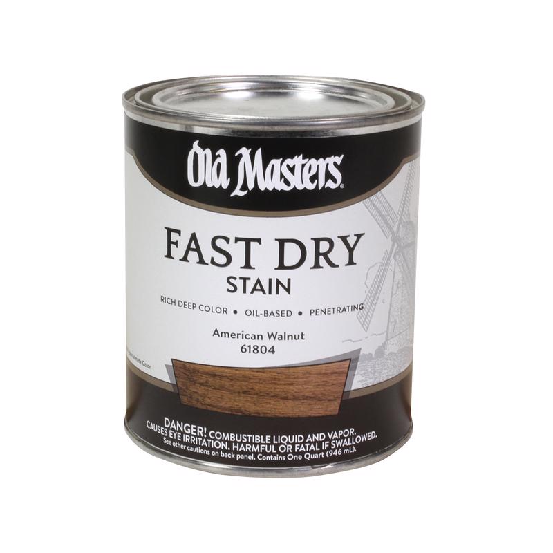 OLD MASTERS - Old Masters Professional Semi-Transparent American Walnut Oil-Based Alkyd Fast Dry Wood Stain 1 qt - Case of 4