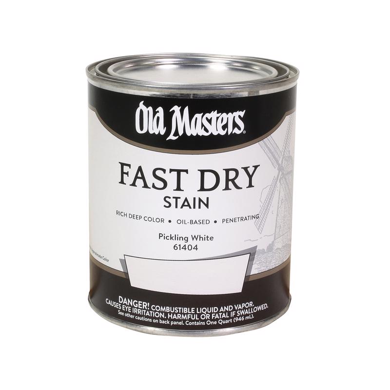 OLD MASTERS - Old Masters Semi-Transparent Pickling White Oil-Based Alkyd Fast Dry Wood Stain 1 qt - Case of 4