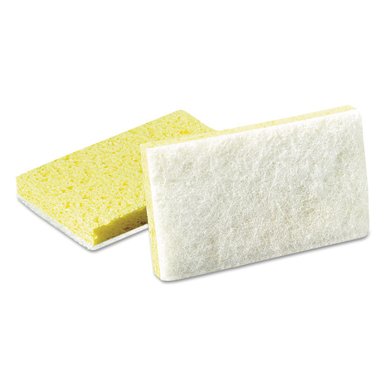 Scotch-Brite PROFESSIONAL - Light-Duty Scrubbing Sponge, #63, 3.6 x 6.1, 0.7" Thick, Yellow/White, 20/Carton