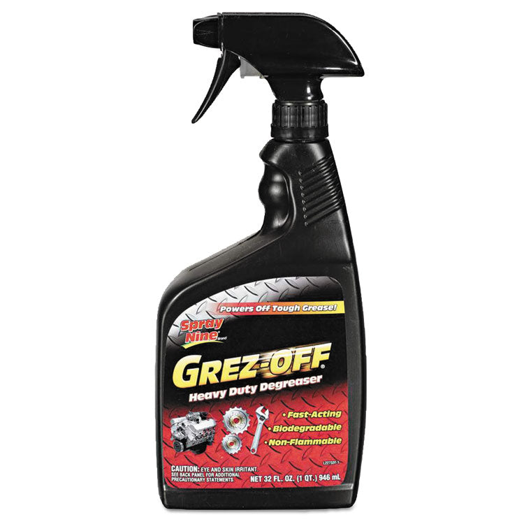 Spray Nine - Grez-off Heavy-Duty Degreaser, 32 oz Spray Bottle, 12/Carton
