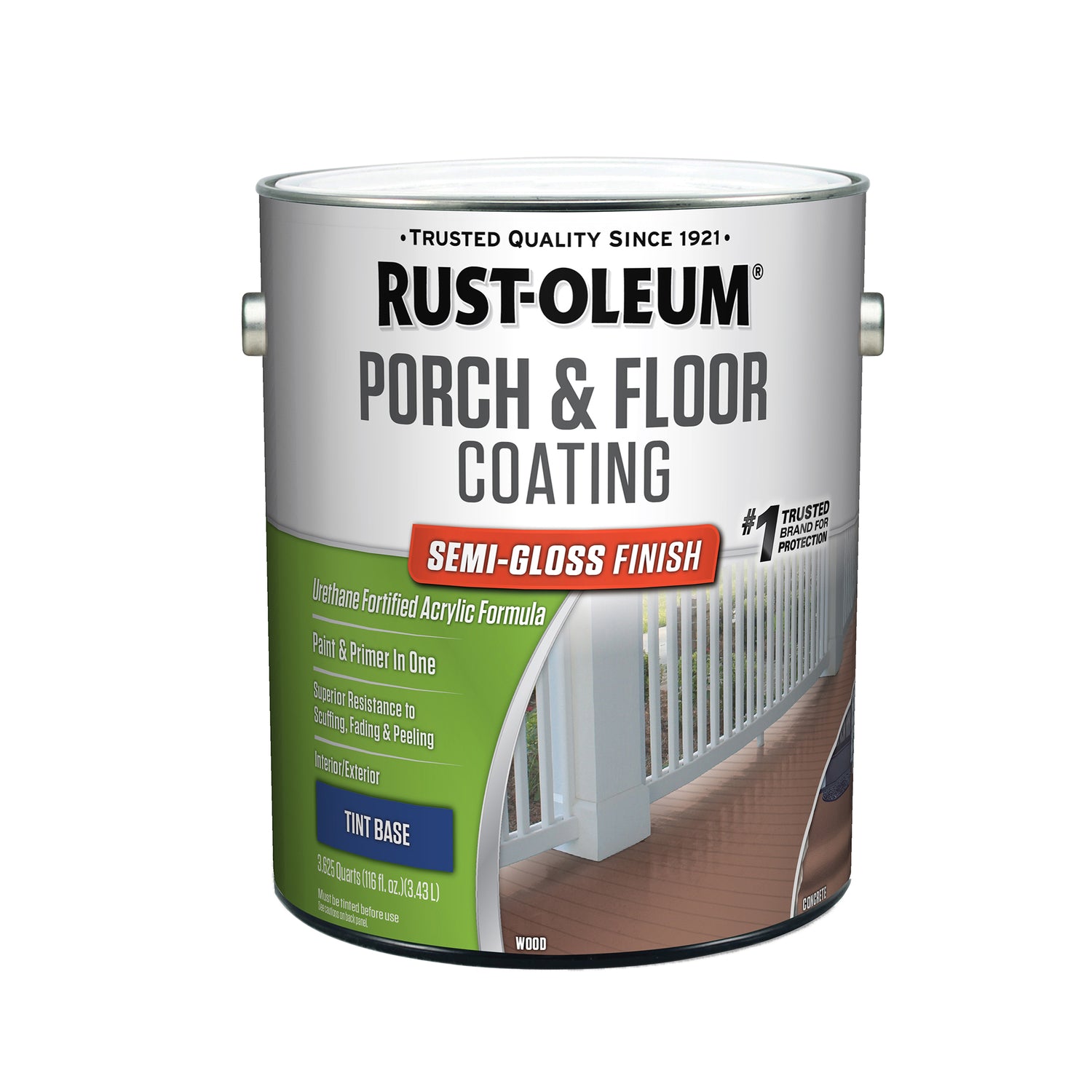 Rust-Oleum Porch & Floor Semi-Gloss Tint Base Porch and Floor Paint+Primer 1 gal - Case of 2