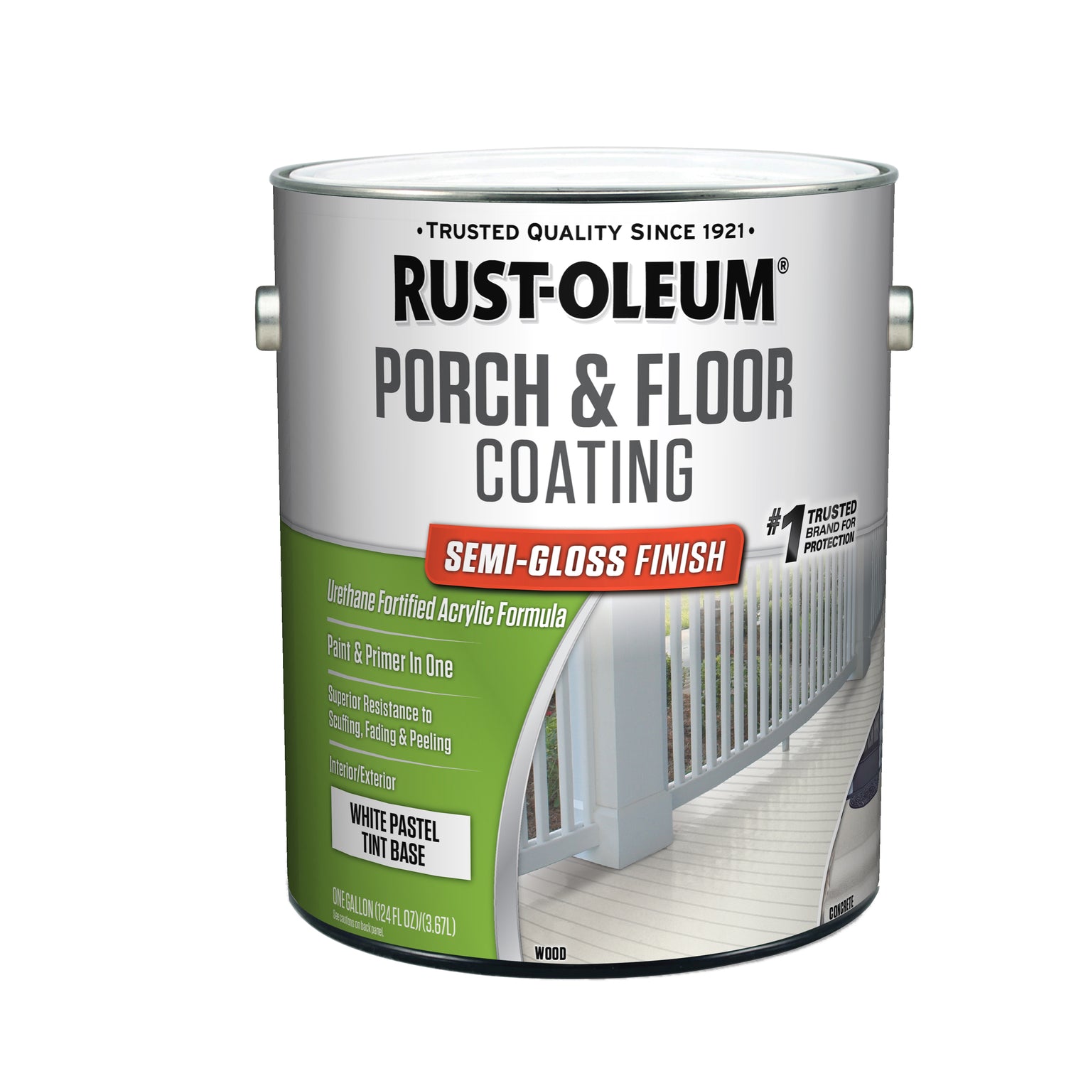 Rust-Oleum Porch & Floor Semi-Gloss Tint Base Porch and Floor Paint+Primer 1 gal - Case of 2
