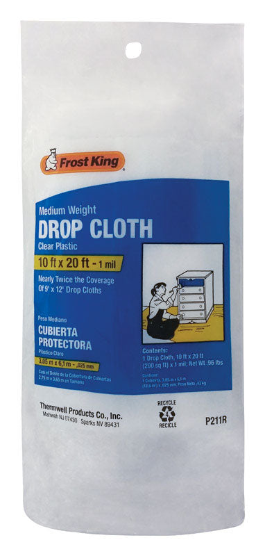 THERMWELL PRODUCTS CO INC - Frost King 10 ft. W X 20 ft. L X 1 mil Plastic Drop Cloth 1 pk