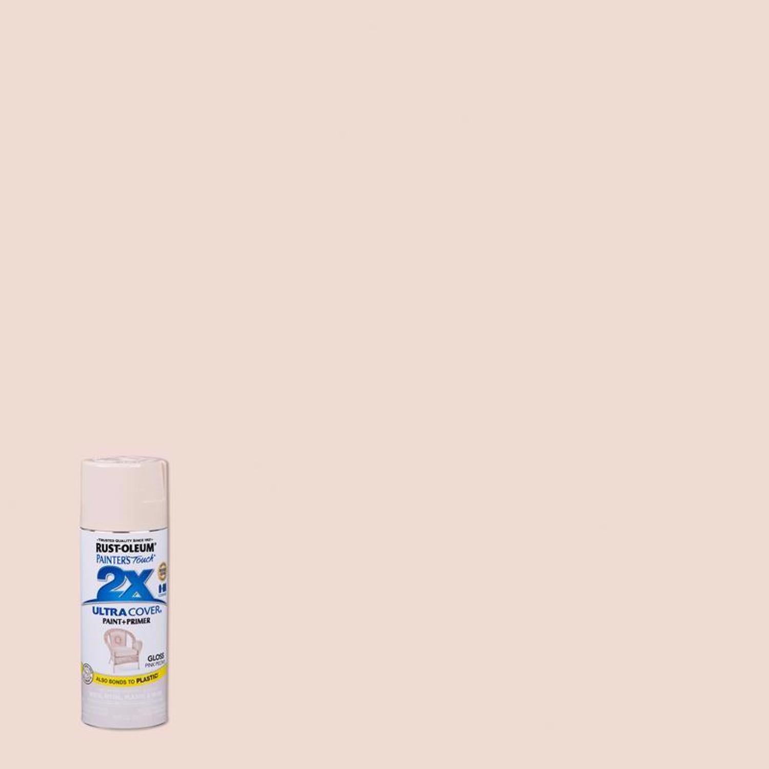 Rust-Oleum Painters Touch 2X Ultra Cover Gloss Pink Peony Paint+Primer Spray Paint 12 oz - Case of 6