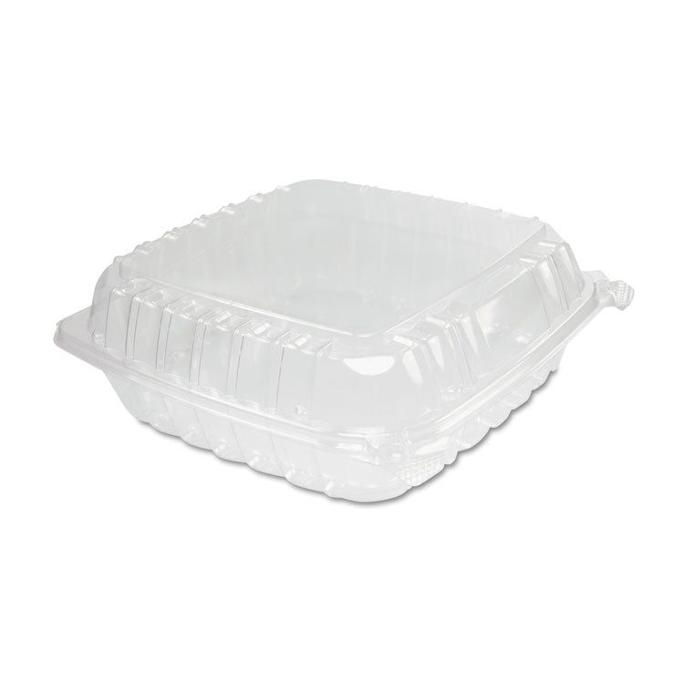 Dart - ClearSeal Hinged-Lid Plastic Containers, 9.3 x 8.8 x 3, Clear, Plastic, 100/Bag, 2 Bags/Carton