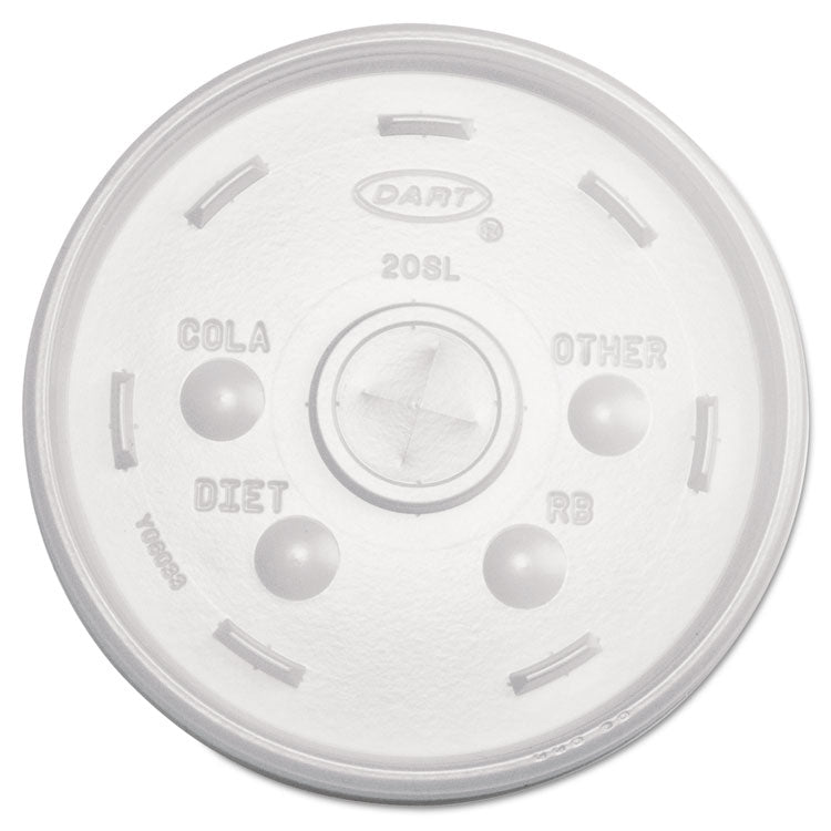 Dart - Cold Cup Lids, Fits 32 oz Cups, Translucent, 100/Sleeve, 10 Sleeves/Carton