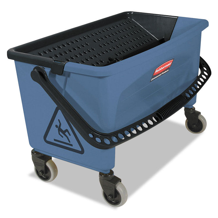 Rubbermaid Commercial - Microfiber Finish Bucket, with Lid, 3 gal, Blue