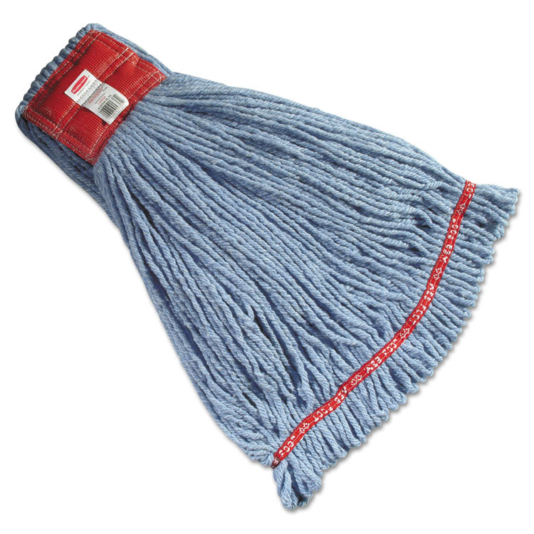 Rubbermaid Commercial - Web Foot Wet Mop Heads, Shrinkless, Cotton/Synthetic, Blue, Large