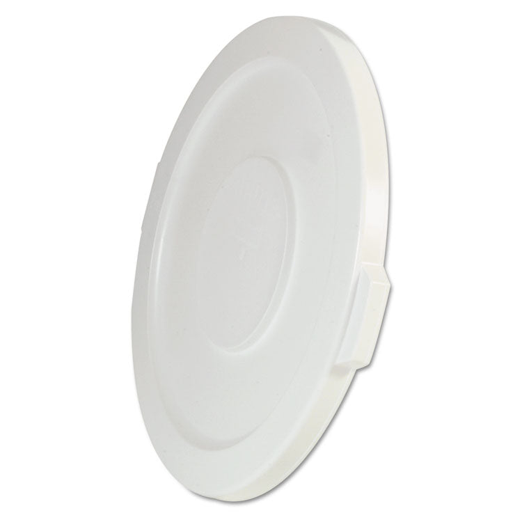 Rubbermaid Commercial - BRUTE Self-Draining Flat Top Lids for 32 gal Round BRUTE Containers, 22.25" Diameter, White