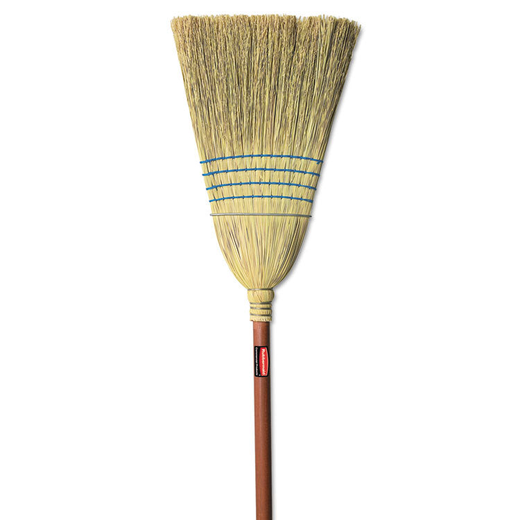 Rubbermaid Commercial - Corn-Fill Broom, Corn Fiber Bristles, 38" Overall Length, Blue