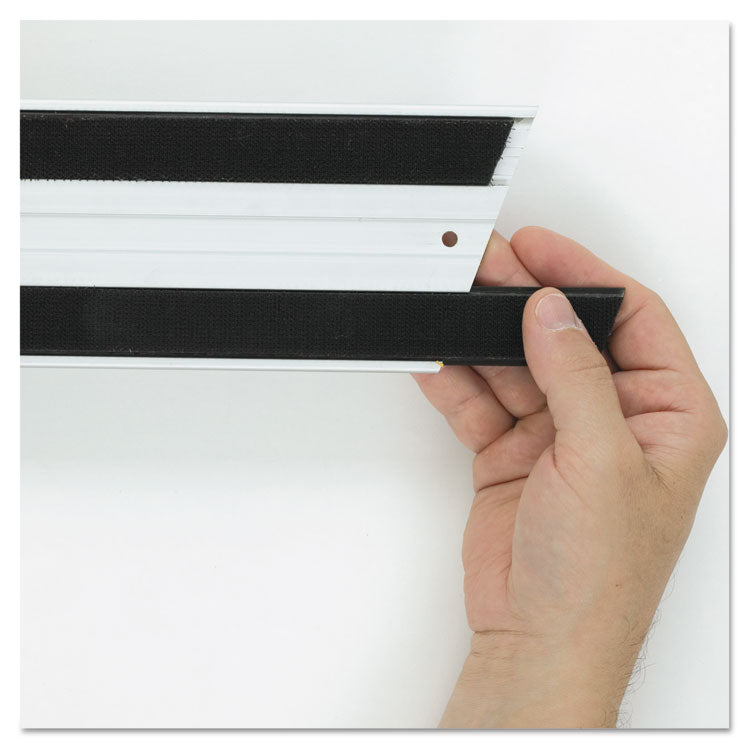 Rubbermaid Commercial - Hook and Loop Replacement Strips, 1.1" x 18", Black