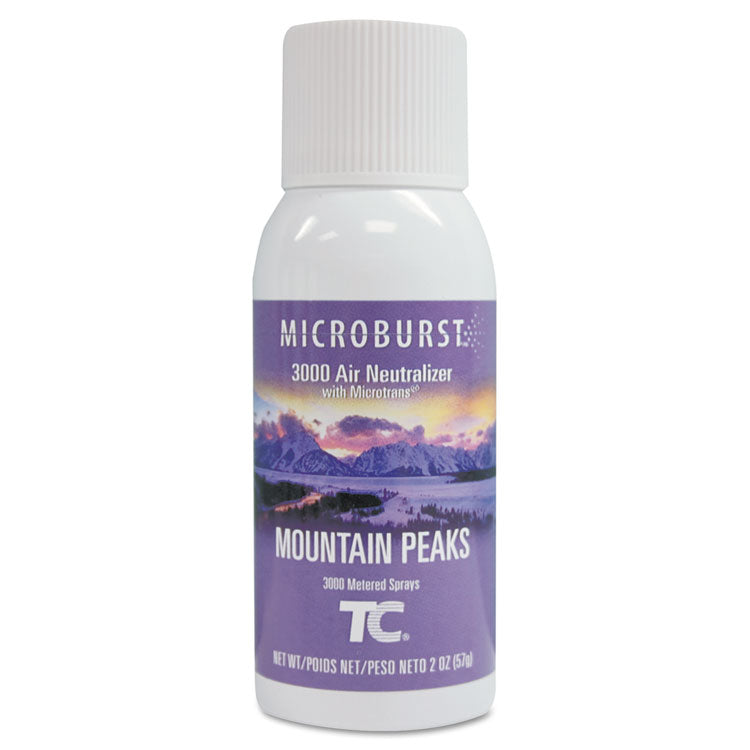 Rubbermaid Commercial - Microburst 3000 Refill, Mountain Peaks, 2 oz Aerosol Spray, 12/Carton