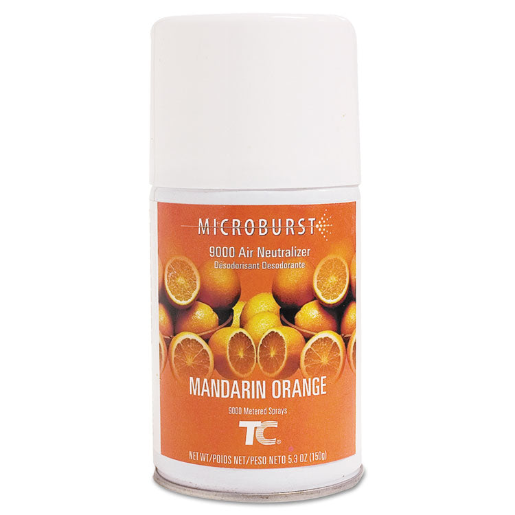 Rubbermaid Commercial - TC Microburst 9000 Air Freshener Refill, Mandarin Orange, 5.3 oz Aerosol Spray, 4/Carton